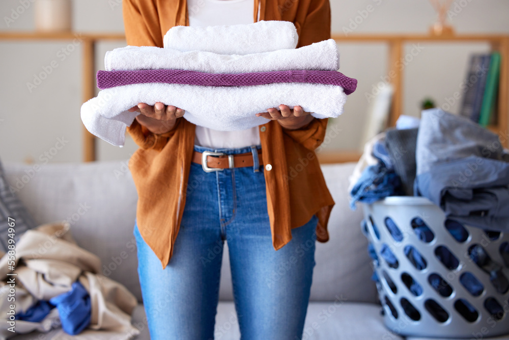 Laundry, towel and texture with cleaning service and woman cleaner, hygiene and disinfection for housekeeping. Spring cleaning, clean fabric and housekeeper with fresh textile, washing and house work Laundry, towel and texture with cleaning service and woman cleaner, hygiene and disinfection for housekeeping. Spring cleaning, clean fabric and housekeeper with fresh textile, washing and house work