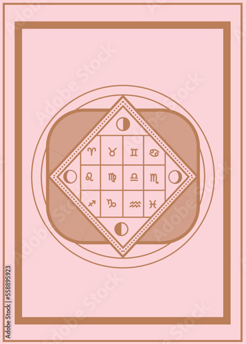 Tarot Card Minimalist Vector Illustration, The Zodiac
