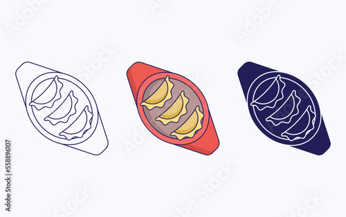 Chinese dumplings dish icon