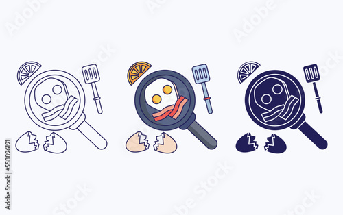 Egg omelette fine dining icon
