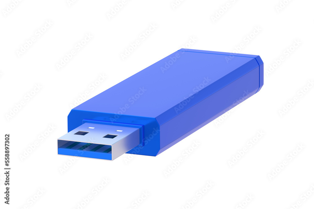 Flash drive, usb memory stick isolated on white background. 3d render Flash drive, usb memory stick isolated on white background. 3d render
