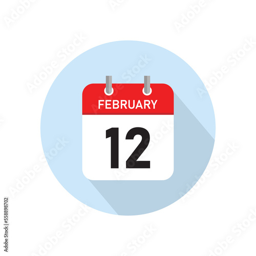 February 12 Concept Design. Vector Illustration.