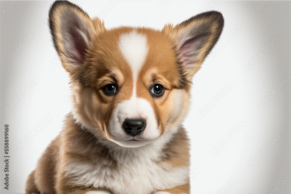 Corgi puppie, breed of dog native to Great Britain. Generative AI.