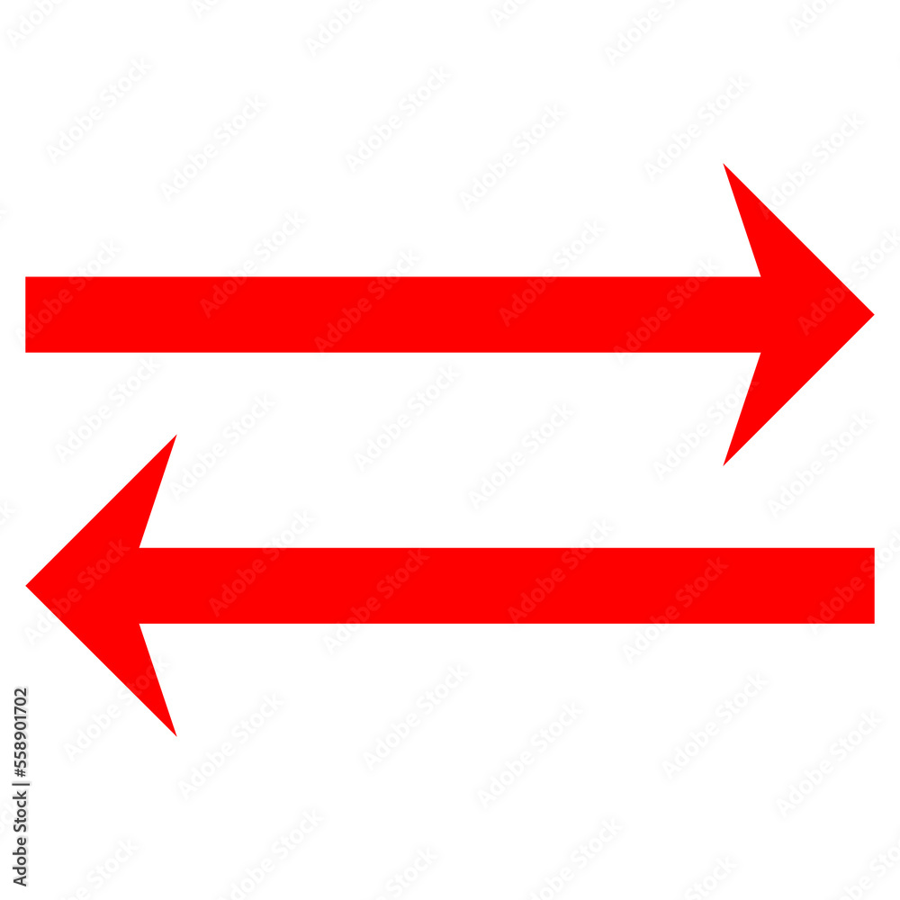 Two Way Arrows on Transparent Background