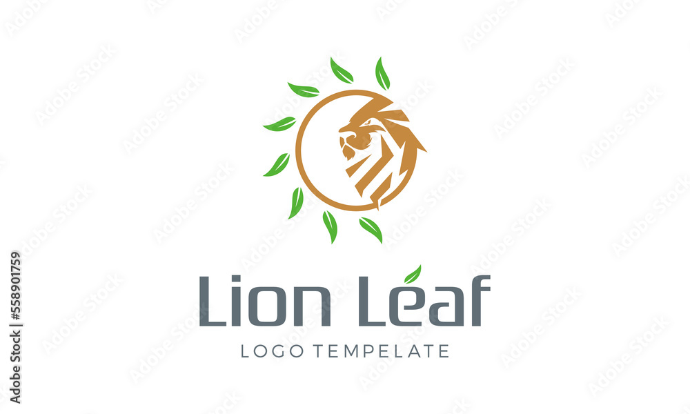 lion leaf vector logo inspiration