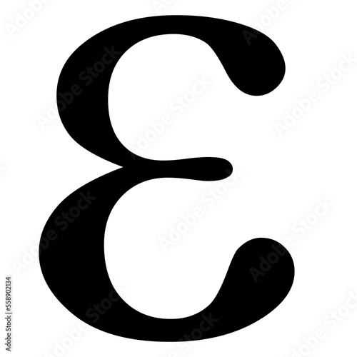 Greek alphabet symbol epsilon on Transparent Background photo