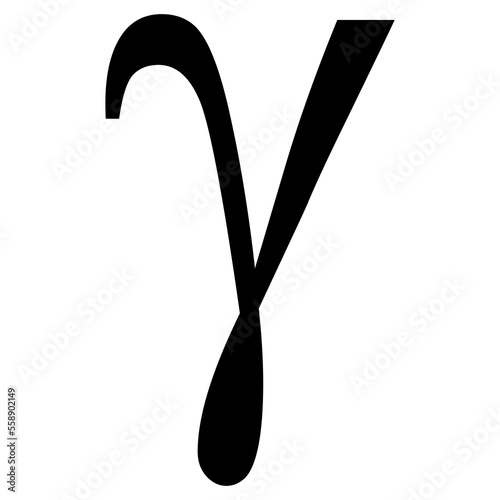 Greek alphabet symbol Gamma on Transparent Background