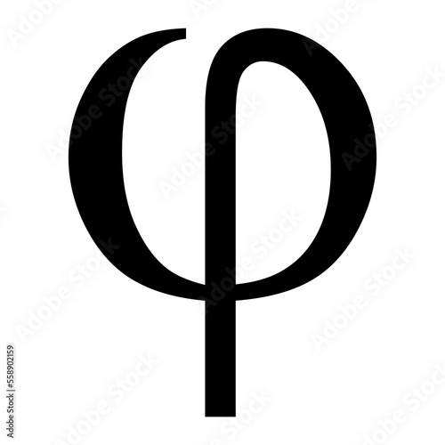 фотография Greek alphabet symbol phi on Transparent Background
