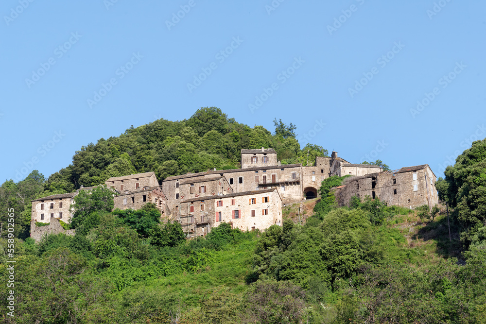 Velone Orneto village in Upper Corsica mountain	