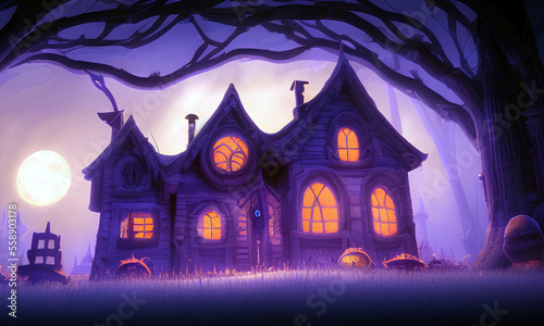 Spooky haunted house in the woods © prasanth