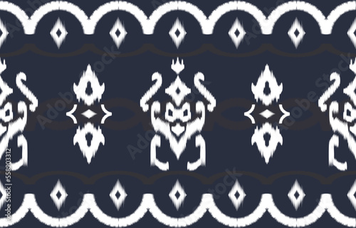 Oriental traditional ikat ethnic textile pattern Design for book cover,background,carpet,wallpaper,clothing,wrapping,Batik,fabric,Vector illustration embroidery style.