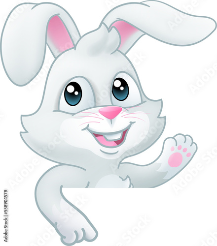 Easter Bunny Rabbit Cartoon Sign © Christos Georghiou