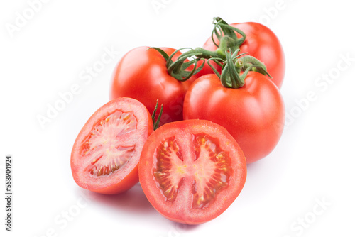 tomate, alimento, legume, fresco, vermelho, madura, saudável, orgânico, fruta, frescor, salada, isolado, ingrediente, vegetariano, verde, cru, corte, suculenta, dieta, natureza, natural, branco, culin