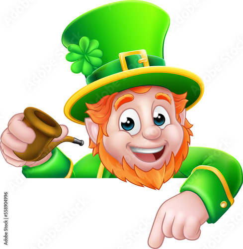 Leprechaun St Patricks Day Cartoon Character Sign