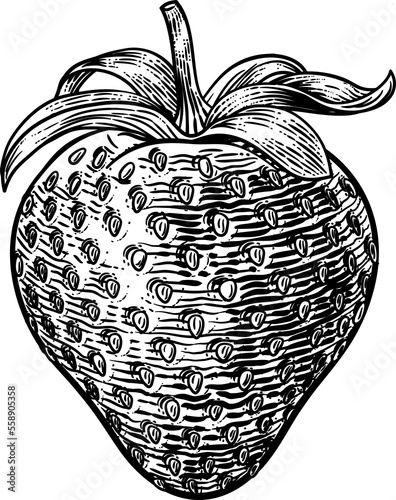 Strawberry Vintage Woodcut ...
