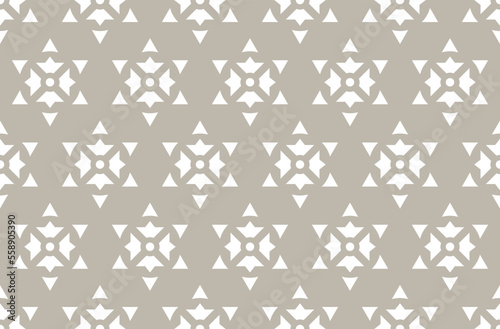 Seamless pattern with modern geometric shapes Jewish star of David and geometric flowers vector illustration