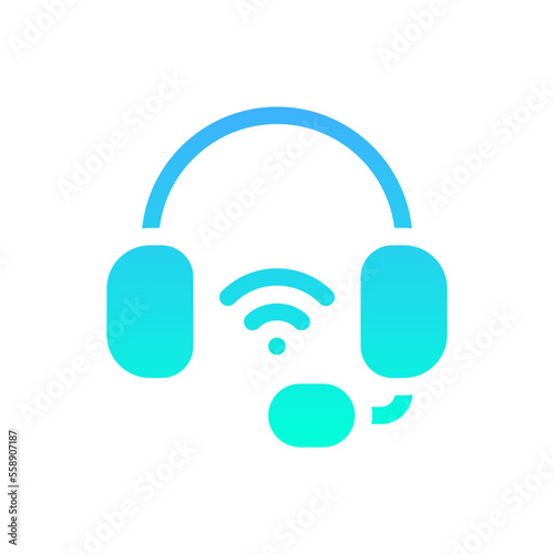 headset flat gradient icon