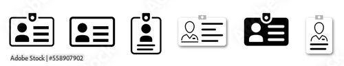 ID Card icon set. Identification card outline icon set. Driver's license Identification card symbol. Editable stroke. Identification card icon set. Vector illustration