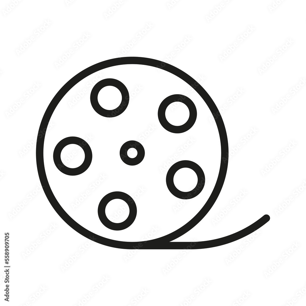 Film reel outline vector icon Film reel outline vector icon