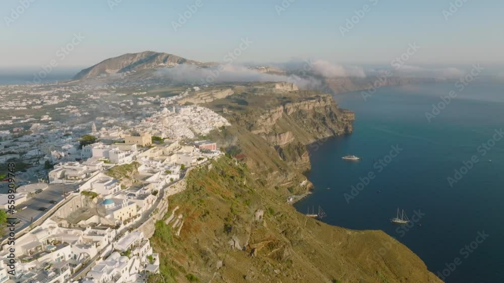 The caldera wall of Santorini island, Greece The caldera wall of Santorini island, Greece