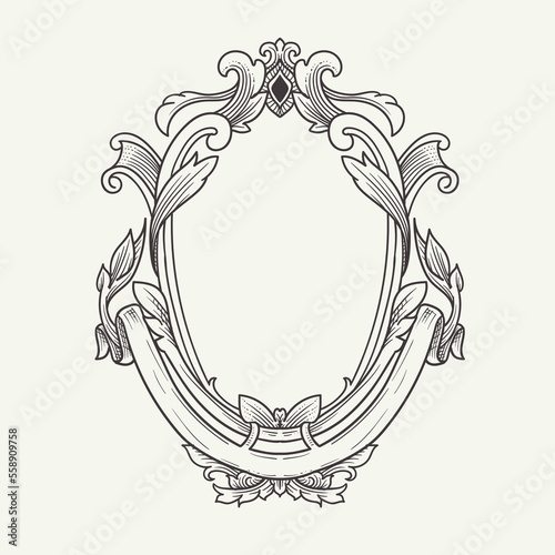 Vintage heraldry frame with flora ornament

