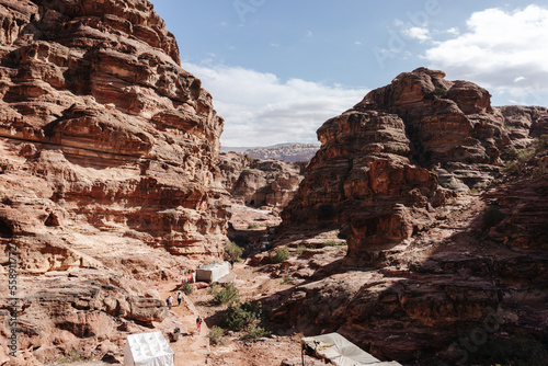 Canyon and mountains in Petra, Jordan