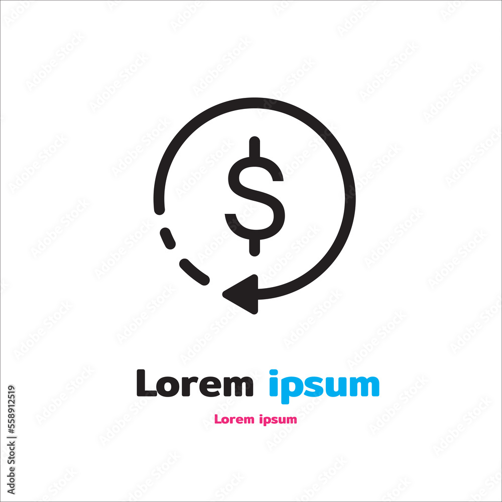 Refund icon cashback symbols vector for app web banner logo button icon - Vector Refund icon cashback symbols vector for app web banner logo button icon - Vector