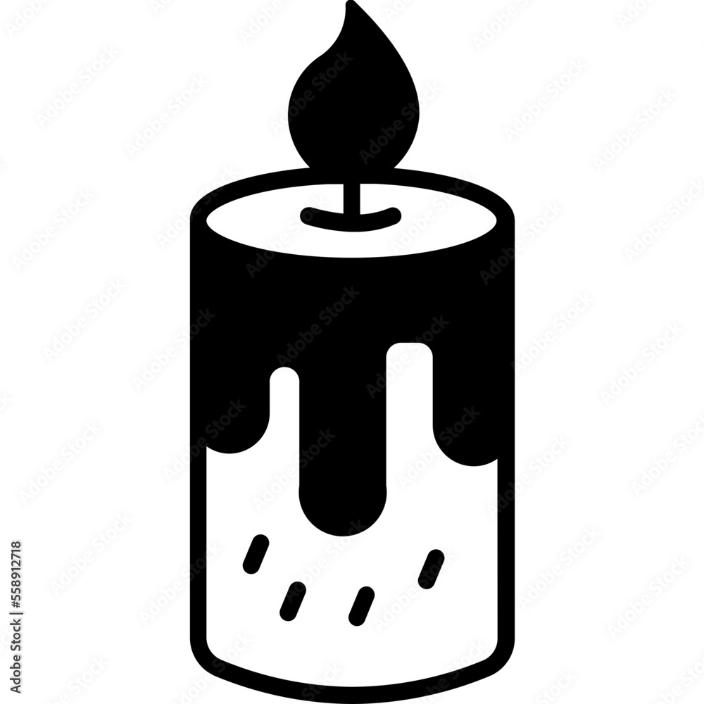 Burning candle Vector Icon

