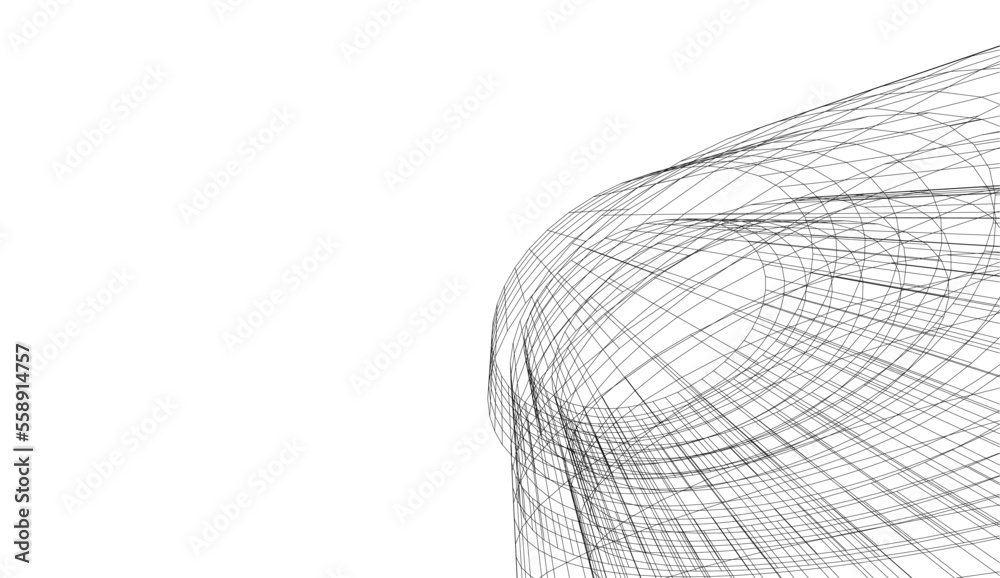 Modern architecture building 3d illustration