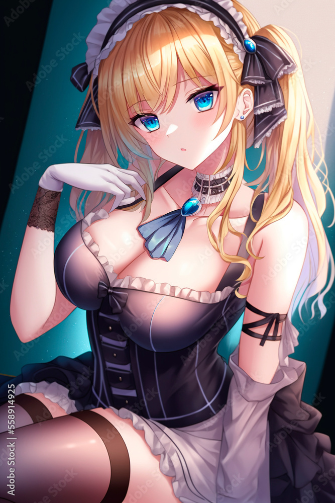 Fototapeta premium Beautiful anime girl. AI