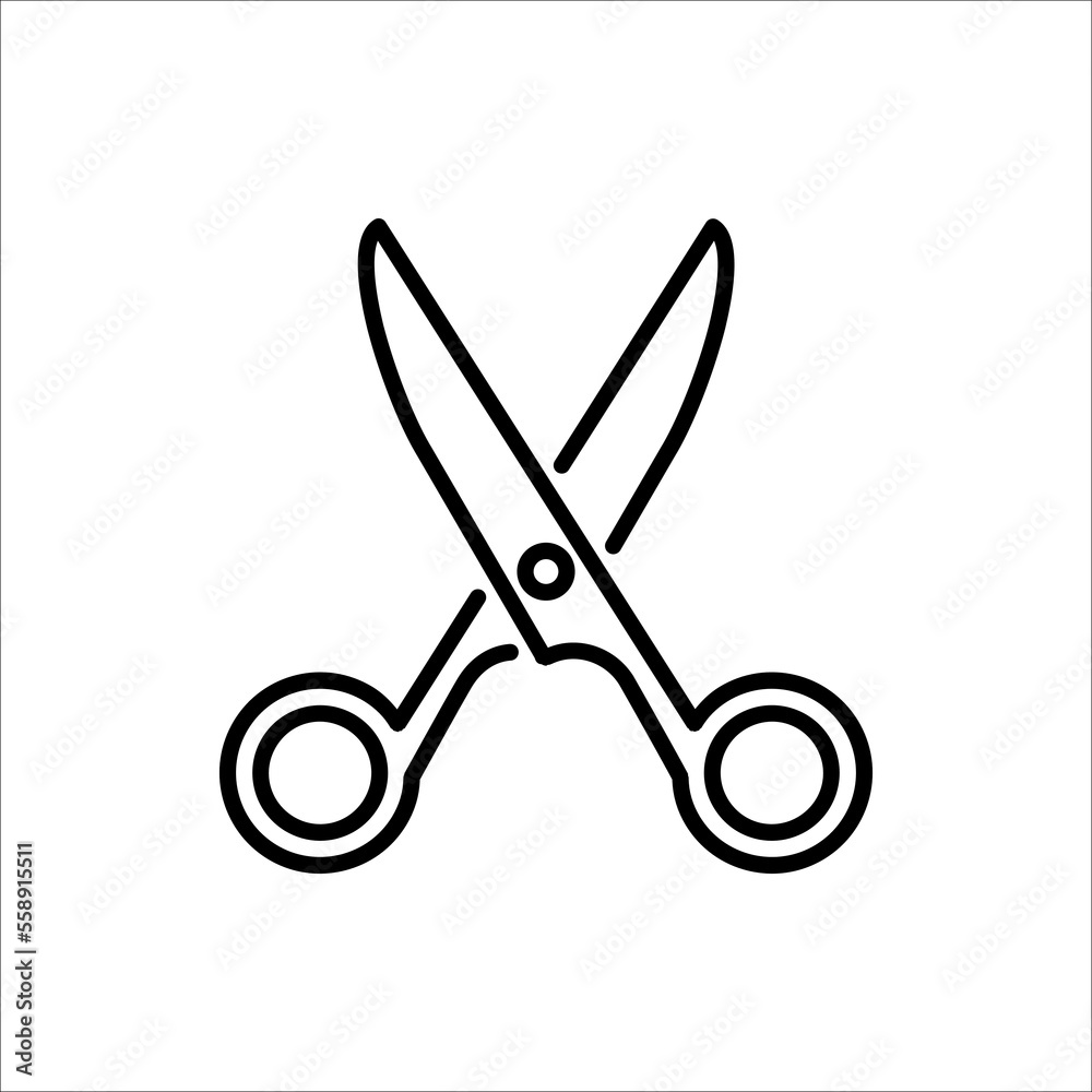 Fototapeta premium Scissors icon, isolated on white background.