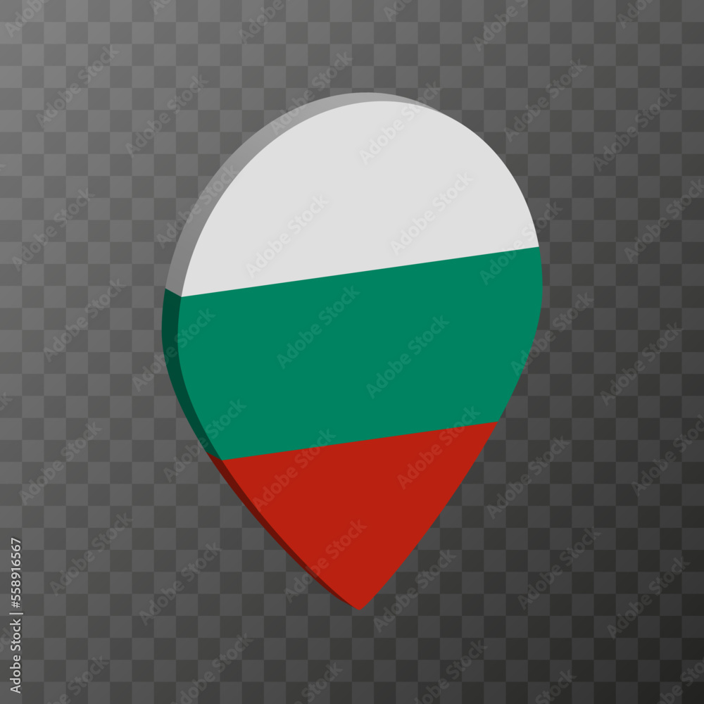 Map pointer with Bulgaria flag. Vector illustration. Map pointer with Bulgaria flag. Vector illustration.