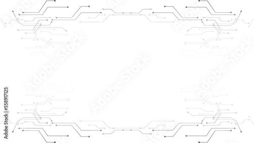 Gray and white technology background image Line design for communication connections in digital systems Hi-tech technology pattern