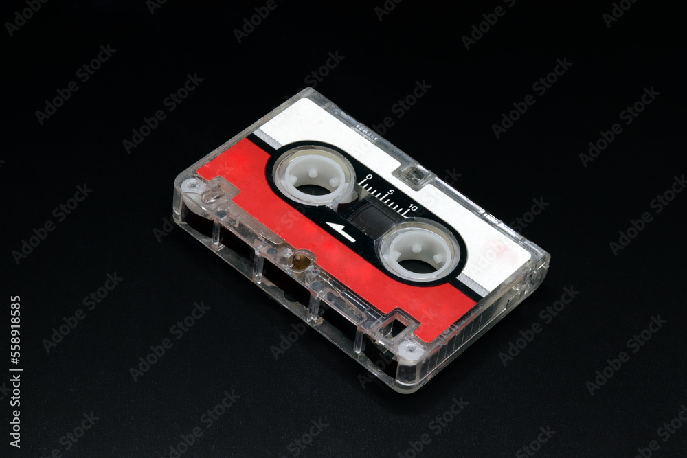 Fototapeta premium vintage technology magnetic tape microcassette