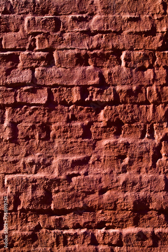 An old painted brick wall