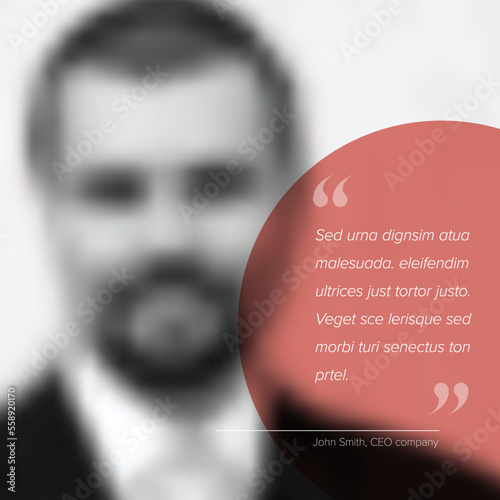 Profile photo with a circle quote block template