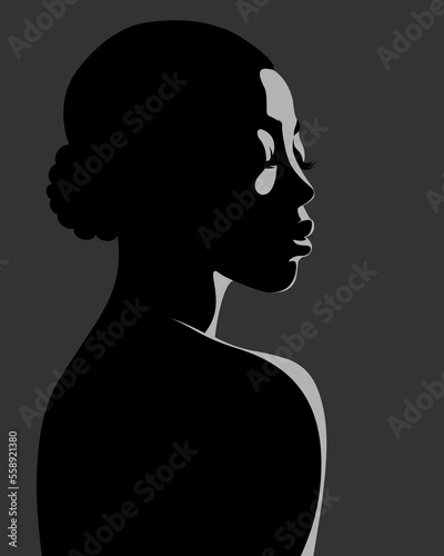 1343_Vector portrait of attractive African American woman