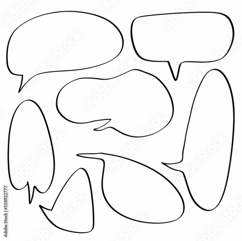 set collection hand drawn speech bubbles. design vector illustration