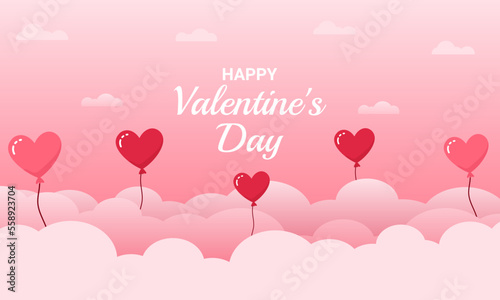 Valentines day background in paper style