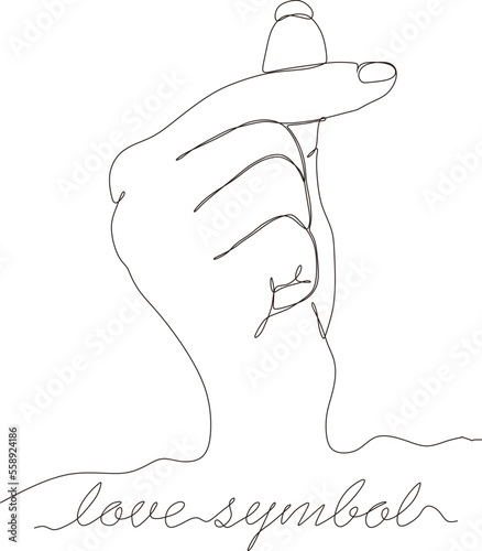 Heart. Abstract love symbol. Continuous black white line art drawing vector illustration.