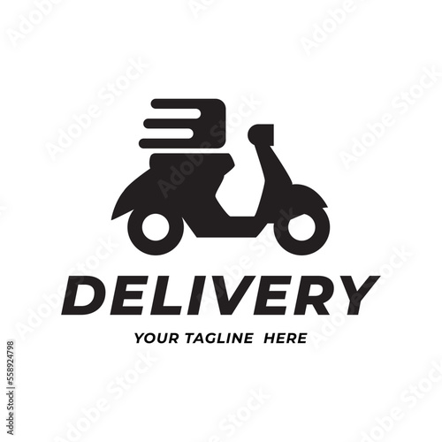 scooter delivery silhouette, logo template