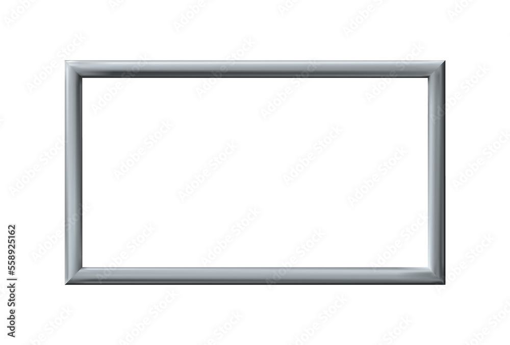 Metal or silver rectangle realistic frame. png Metal or silver rectangle realistic frame. png
