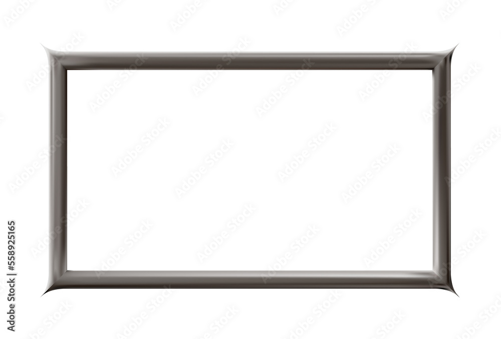 Metal or silver sharp - angled rectangle realistic dark frame. png Metal or silver sharp - angled rectangle realistic dark frame. png