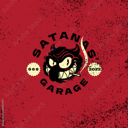 Satan Retro Mascot Logo Template