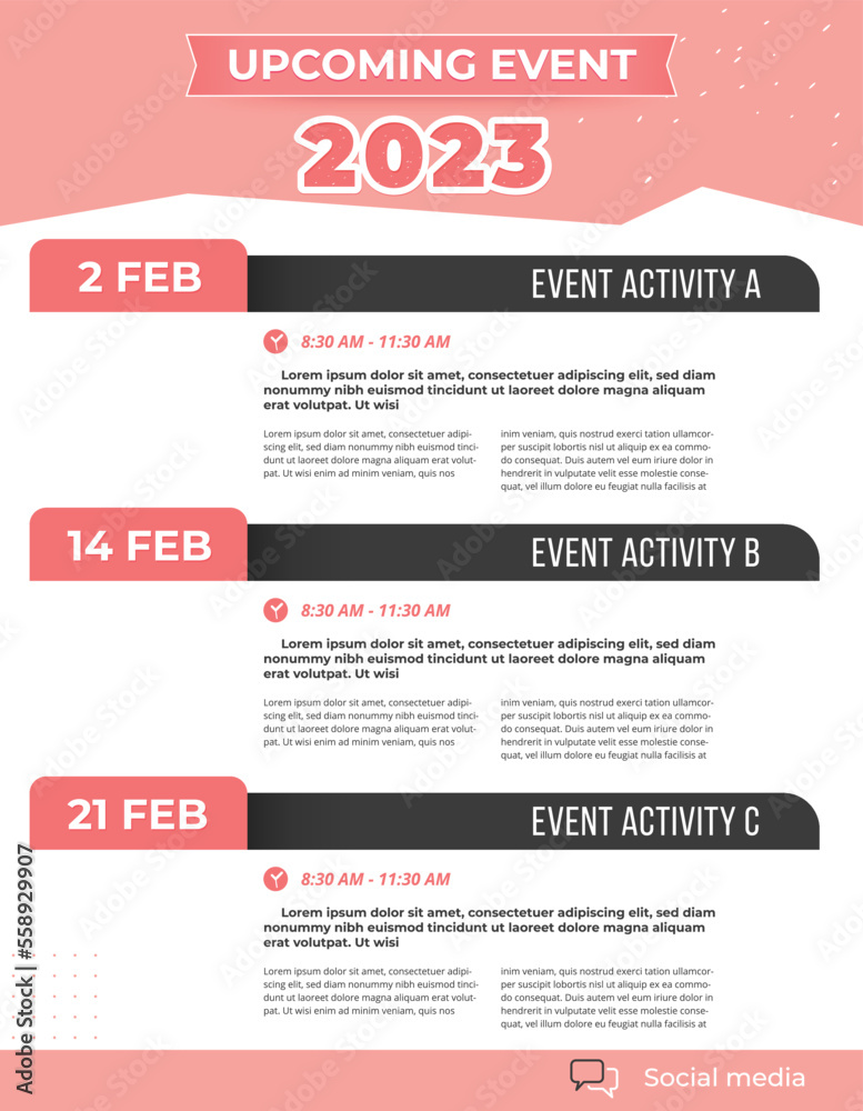 Upcoming Events Calendar Flyer