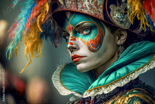 Fototapete Fasching Karneval Masken und Umzüge Regionaler Karneval in Deutschland Generativ