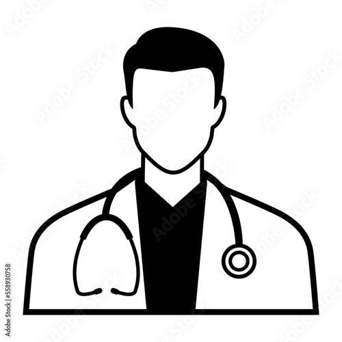 Professional doctor healthcare worker isolated icon