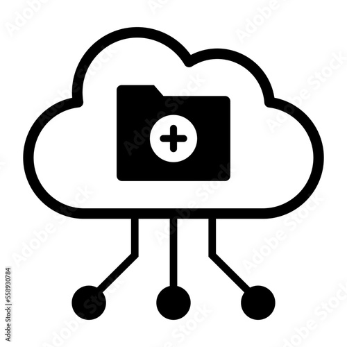 Electronic medical records isolated icon
