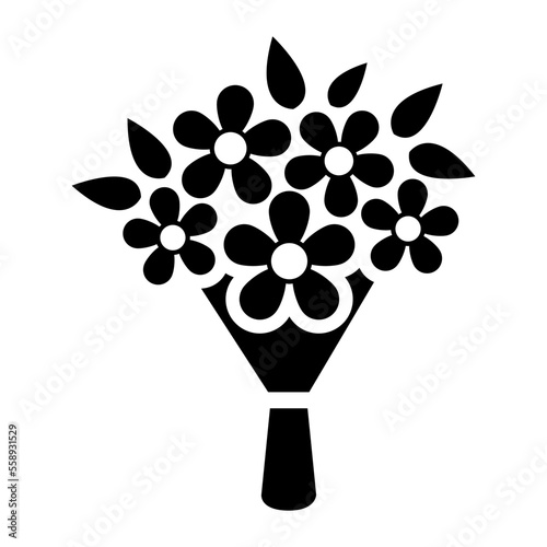 Flower bouquet icon isolated object