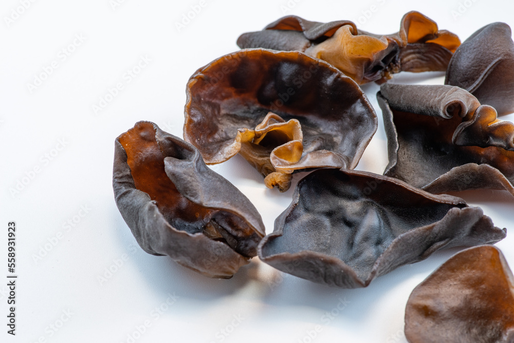 Wet Black Fungus, Tree Ear or Wood Ear Mushroom,also translated wood